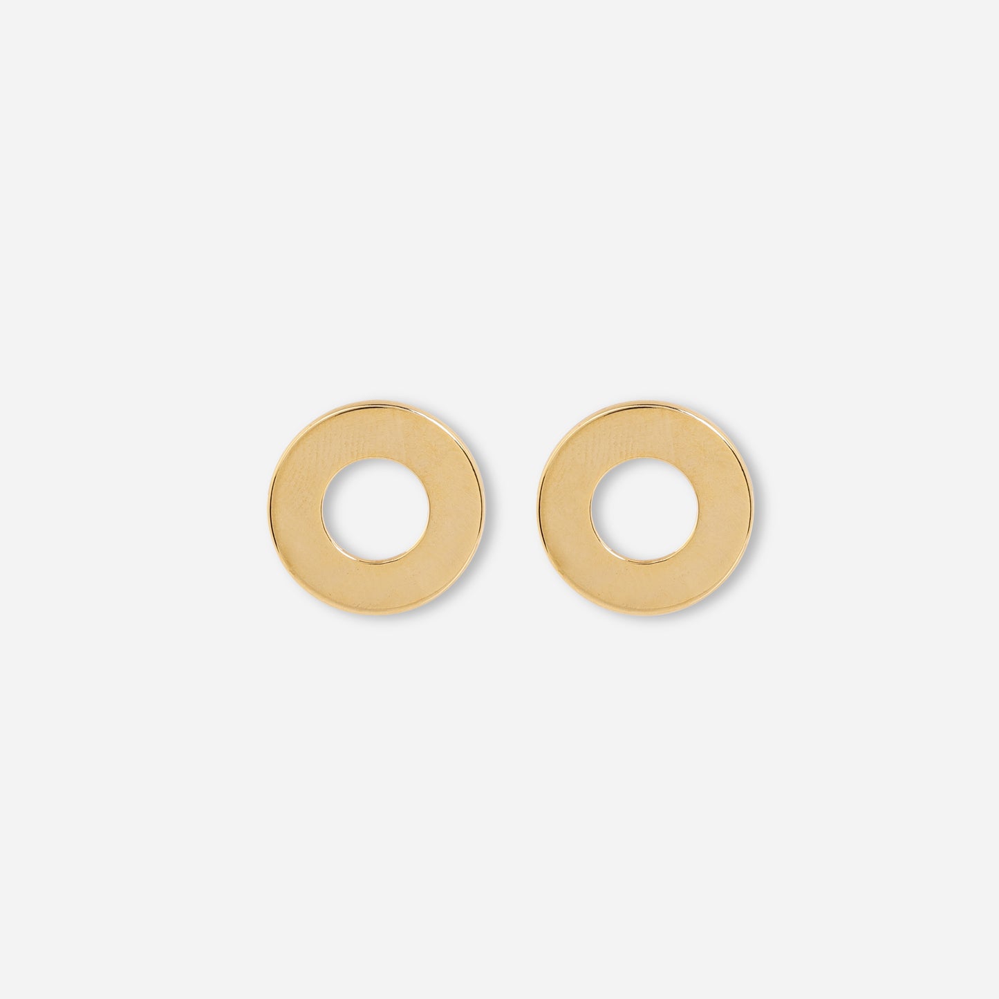 Gold circular stud earrings
