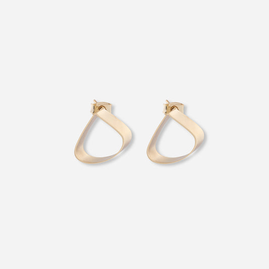 Matte gold triangle stud earrings