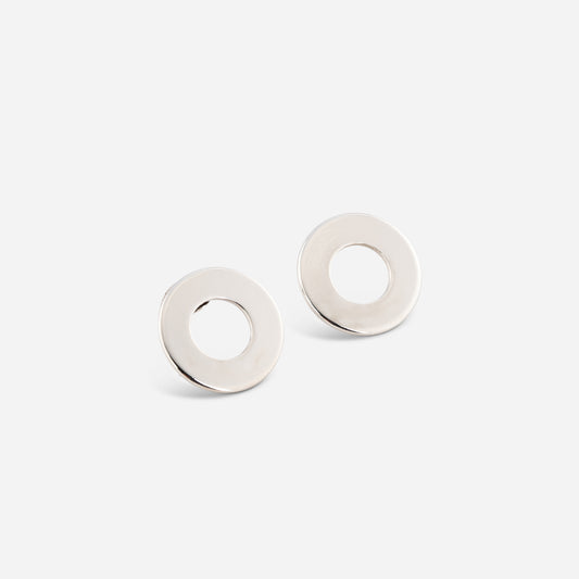 Silver circular stud earrings are simply timeless