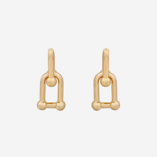 Rectangle Gold Drop Earrings