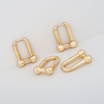 Your new go-to modern square barbell hoop earrings