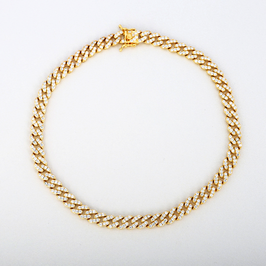 Crystal Gold Link Chain Necklace