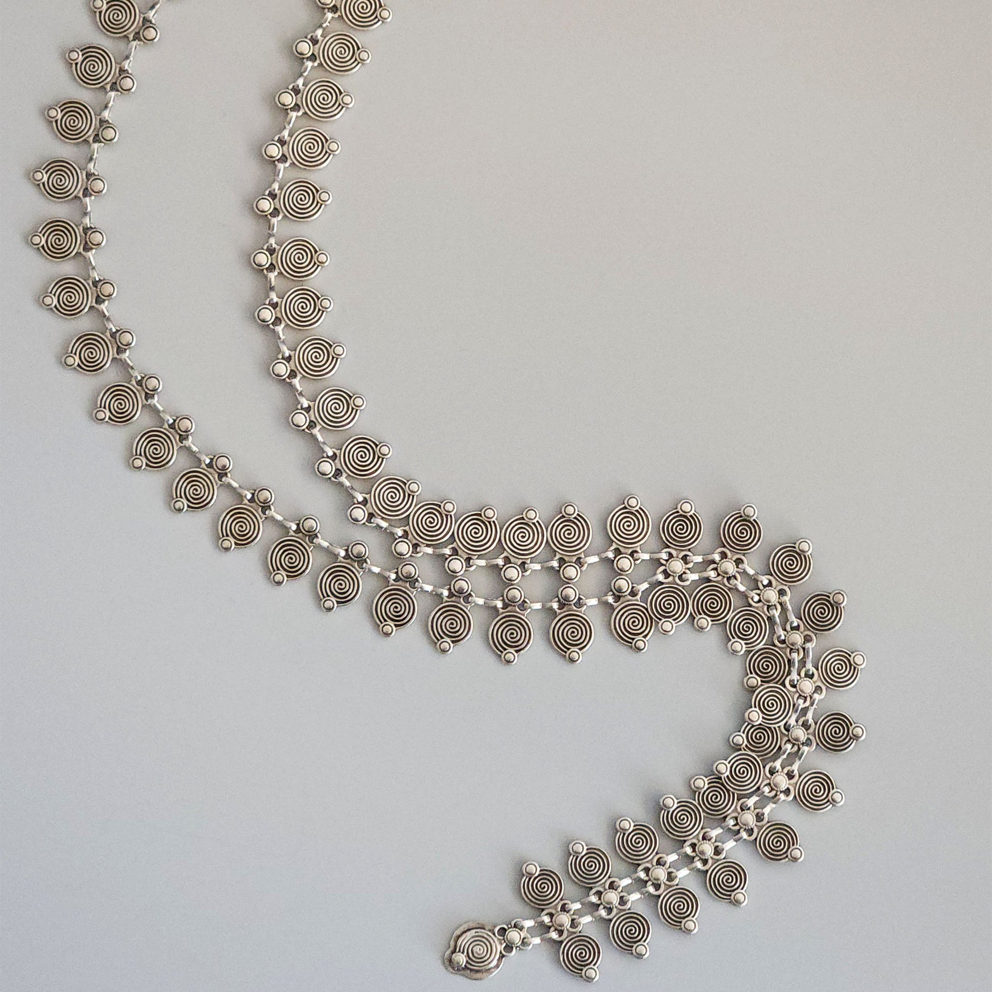 Long silver Storm Necklace